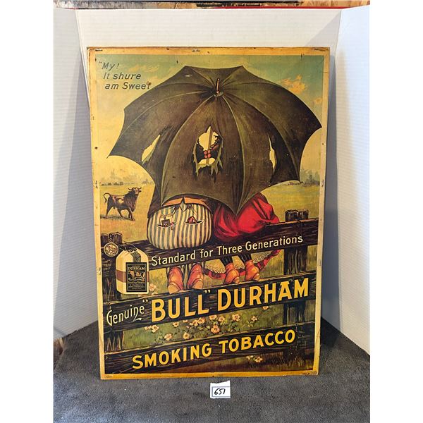 Bull durham paper advertitisng on board 26"x18" nice condition for age