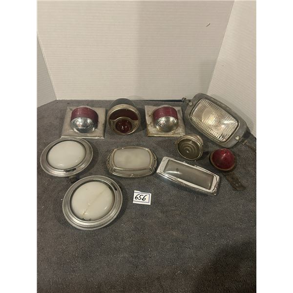 Lot of vintage tail, marker and interior lights
