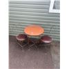 Image 1 : Ice cream parlor table + 2 chairs - wrought iron