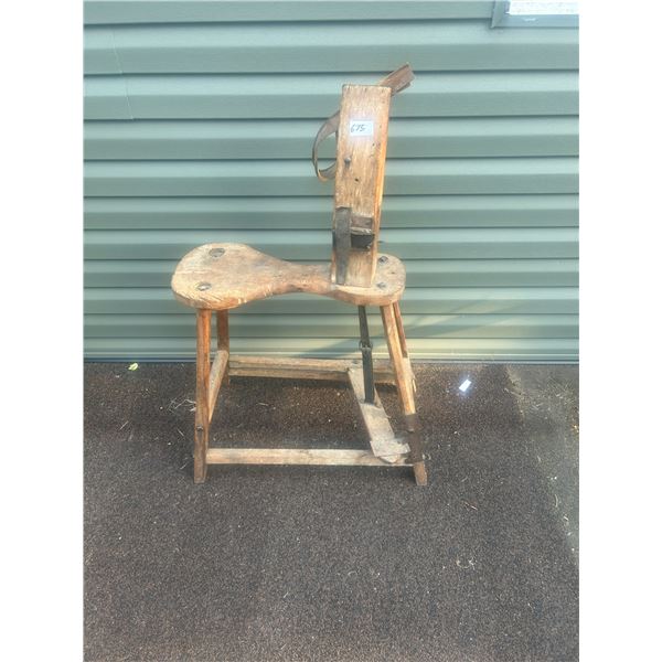 saddle makers bench- primitive 24"Lx46" tall