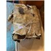 Image 7 : Horse hide blanket 70"x66" at widest points-tanned back- paint- damaged in spots