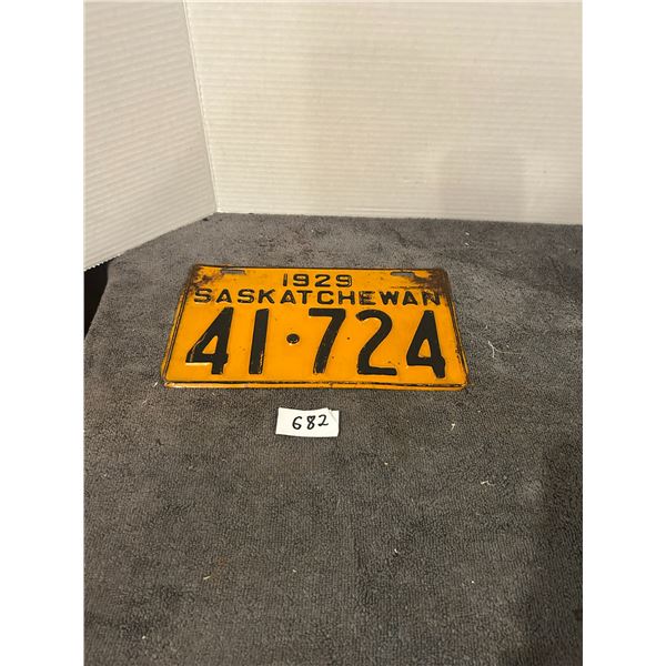 1929 saskatchewan license plate