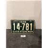 Image 1 : 1928  saskatchewan license plate