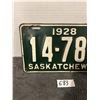 Image 2 : 1928  saskatchewan license plate