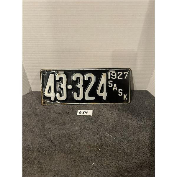 1927  saskatchewan license plate