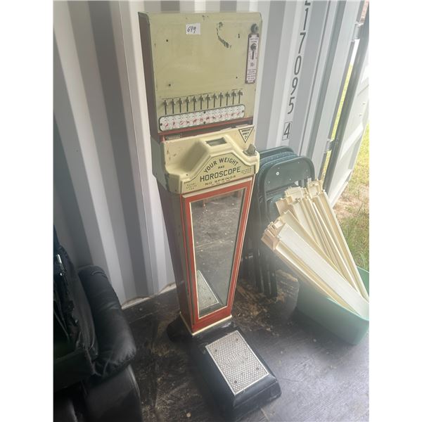 Penny scale -nice condition watling scale comp. chicago weight + horiscope 63"Hx16"W - rare pc