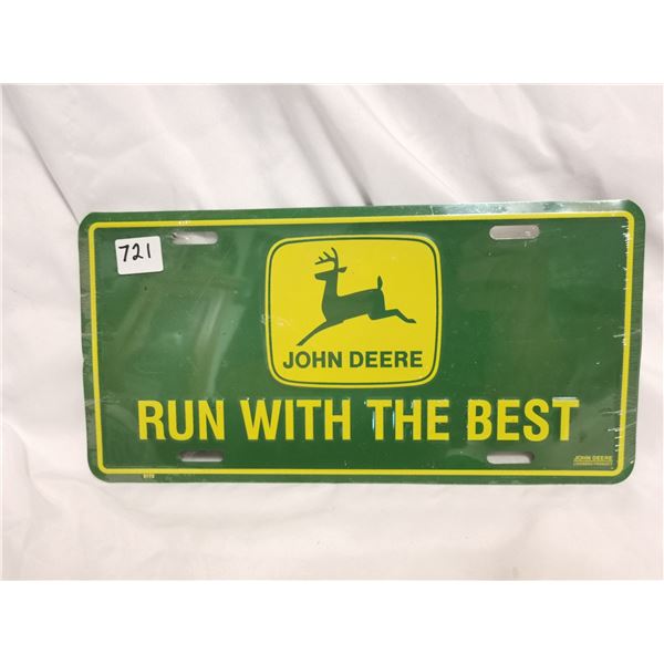 John deer license plate, lot 2