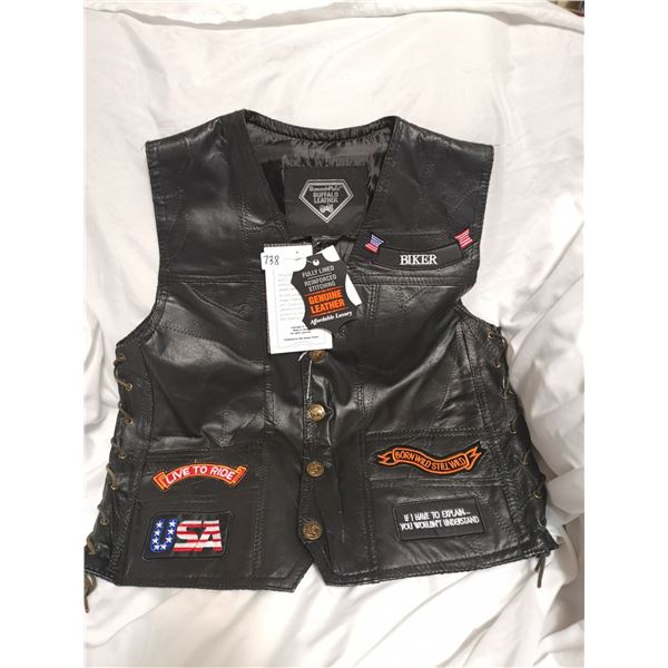 New leather vest, biker