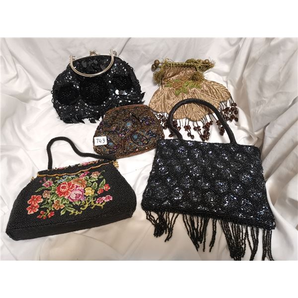 Lot of five fancy ladies purses