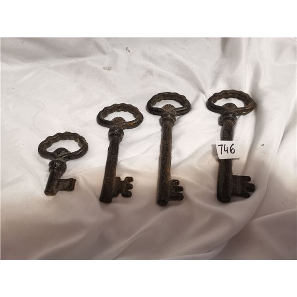 Large cast iron lock keys