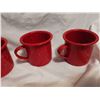 Image 4 : New enamel red cups, sugar bowl