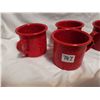Image 5 : New enamel red cups, sugar bowl