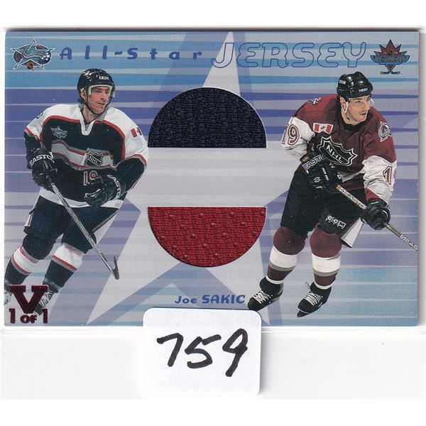 2001-02 BAP Double Jersey Joe Sakic Vault 1/1