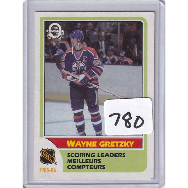 1986-87 OPC Wayne Gretzky Scoring Leader Card