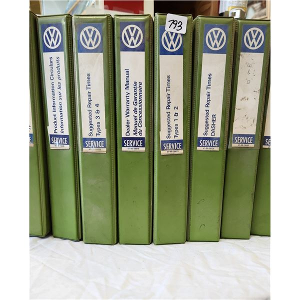 Lot of 9 Volkswagen Service manuals