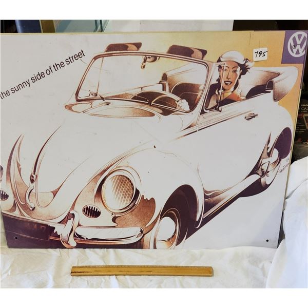 Volkswagen Porcelain Sign German Circa 1990