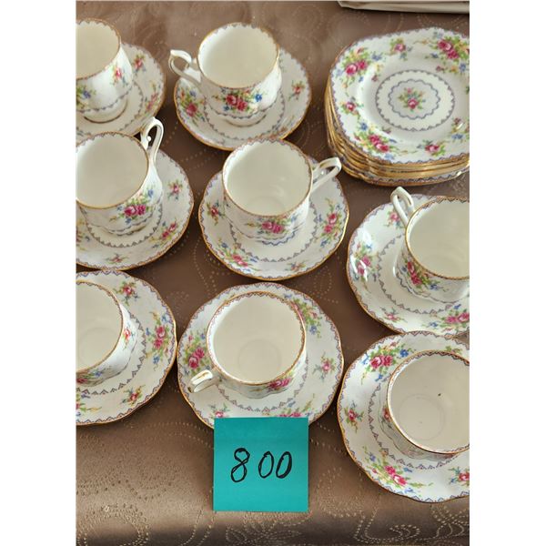 Lot of Royal Albert "Petit Point" 8 Tea Cups with Saucers & 8 Bread And Butter plates