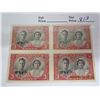Image 1 : Canada 4 Block  Royal Visit 3 Cent Stamps OG NH Never Used