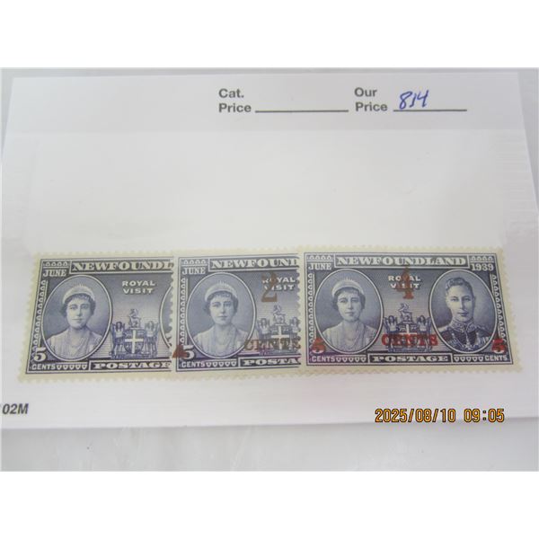 Newfoundland 4-5-2- Royal Visit Stamps OG ,NH, Never Used