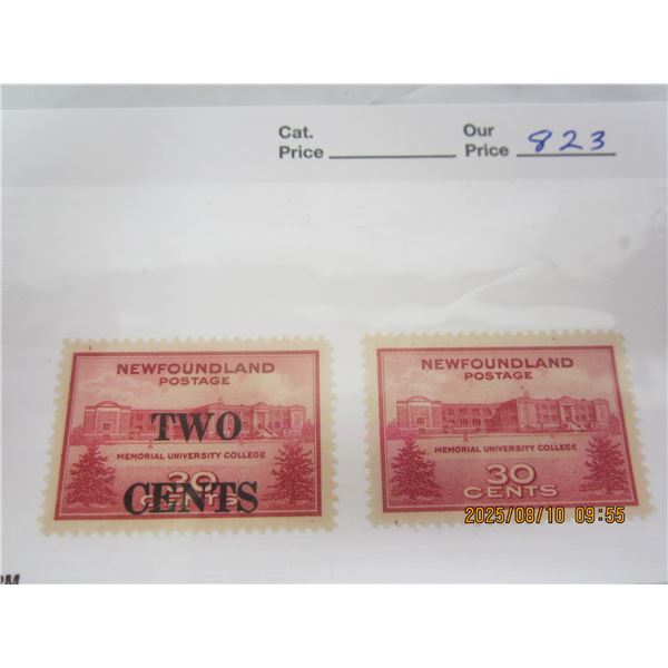 Newfoundland  2-30 Cent Stamps OG NH Never Used