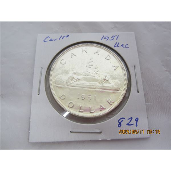 Canadian 1951 Silver Dollar