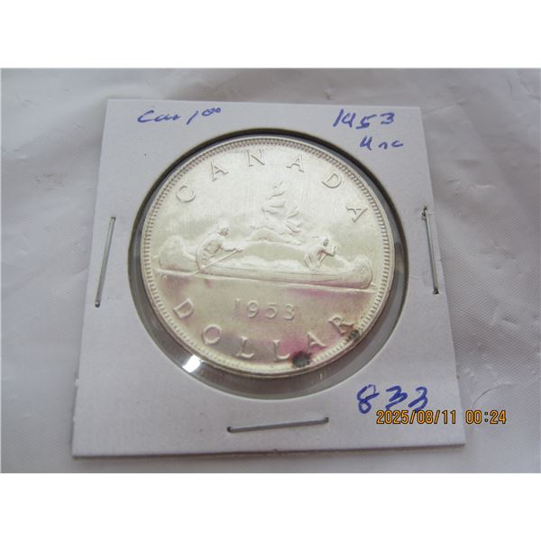 Canadian 1953 Silver Dollar