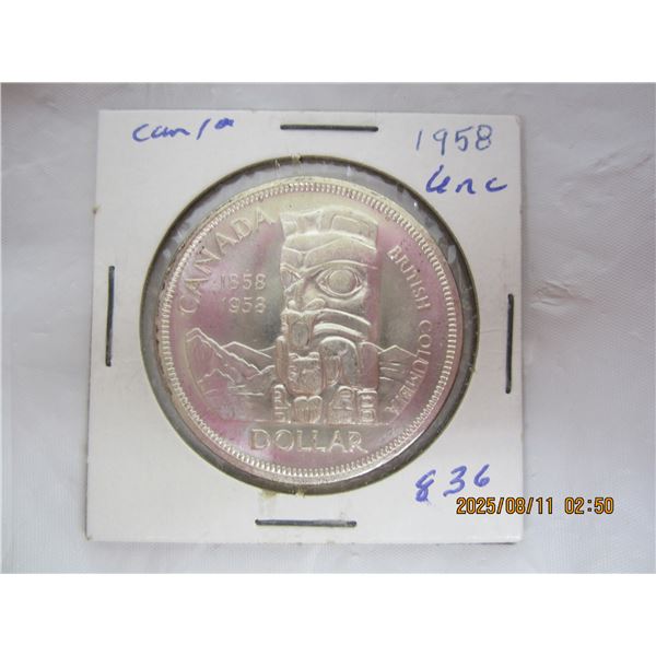 1958 Canadian Silver Dollar