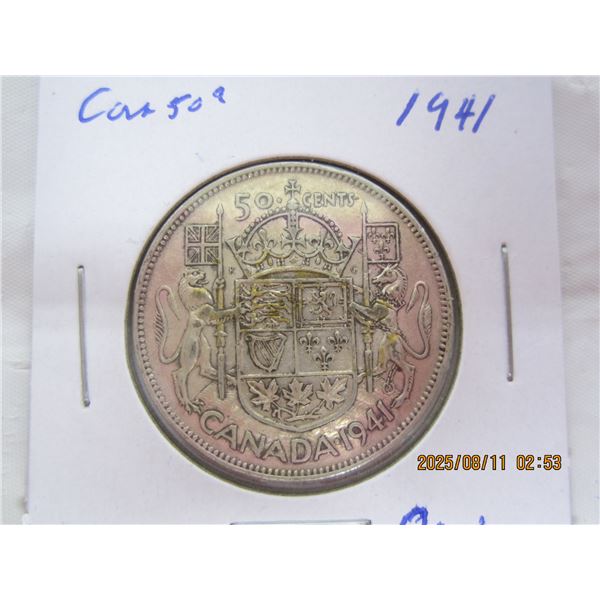 1941 Canadian Silver Fifty Cent Piece