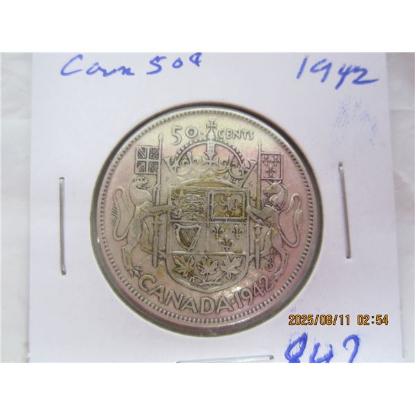 1942 Canadian Silver Fifty Cent Piece