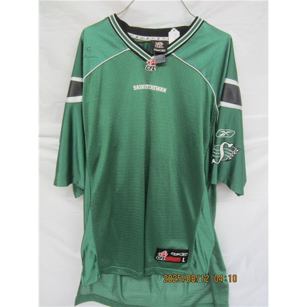 Saskatchewan Roughriders CFL RBK Jersey with Autograph Size Large