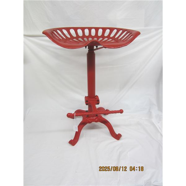 Fully Adjustable Tractor Seat Bar Stool Cast Iron 25 Inches Tall Before Adjustment for Height
