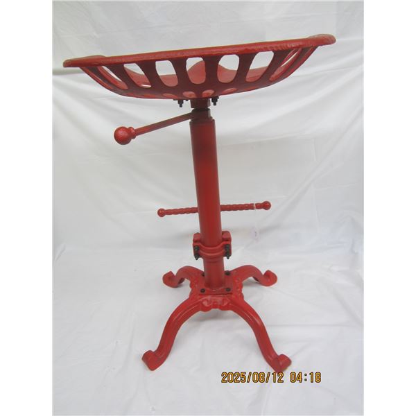 Fully Adjustable Tractor Seat Bar Stool Cast Iron 25 Inches Tall Before Adjustment For Height