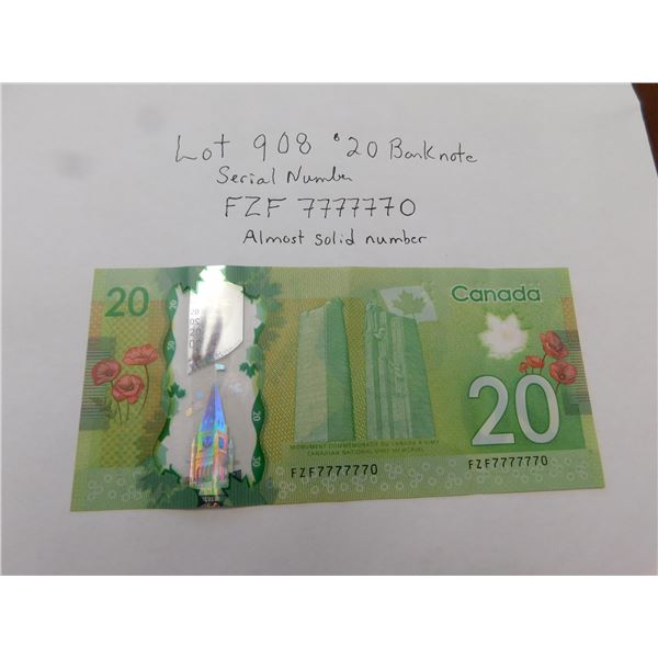 7777770 $20 BILL ALMOST SOLID
