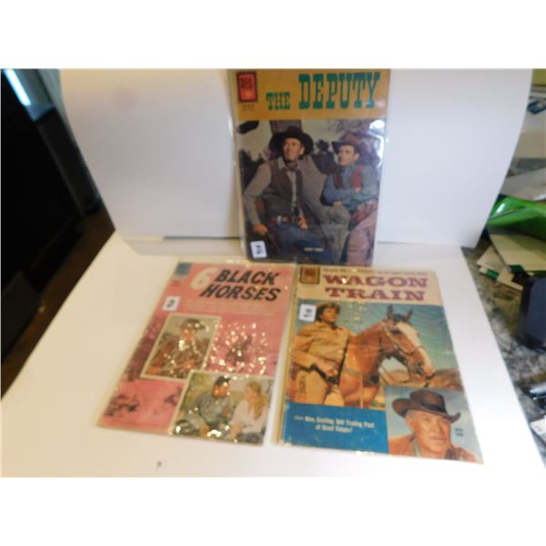 3- DEL WESTERN 10 AND 15 CENT COMICS