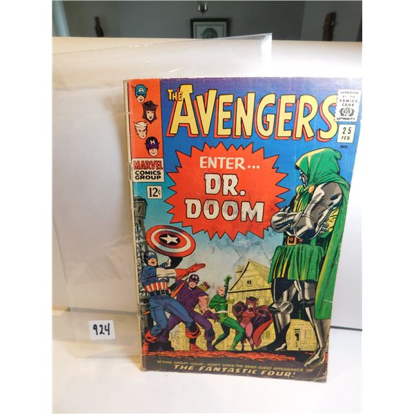 RARE, “THE AVENGERS, ENTER DR. DOOM”, MARVEL 12 CENT COMIC, NUMBER 25, 1966