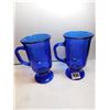 Image 1 : 2-COBALT BLUE PEDESTAL MUGS