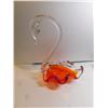 Image 3 : ART GLASS SWAN CANDY DISH, ORANGE