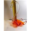 Image 4 : ART GLASS SWAN CANDY DISH, ORANGE