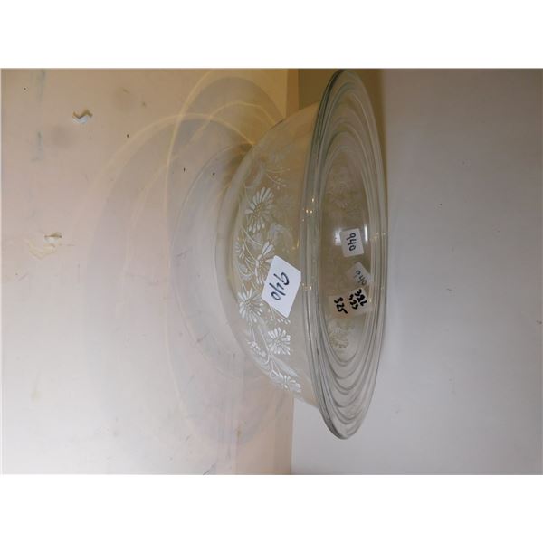 PYREX CORNING CLEAR, FLOWER DESIGN, MIXING BOWL SET, BOWLS 322, 323, 325