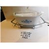 Image 3 : WHITE CORN FLOWER CORELLE CASSEROLE WITH LID AND STAND P-12-2 ½ M-1