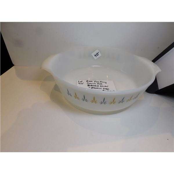FIRE KING #438 CANDLE GLOW ATOMIC STARBURST CASSEROLE DISH