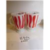 Image 1 : 2 FIRE KING RED ZEBRA STRIPED IRISH COFFEE PEDESTAL MUGS