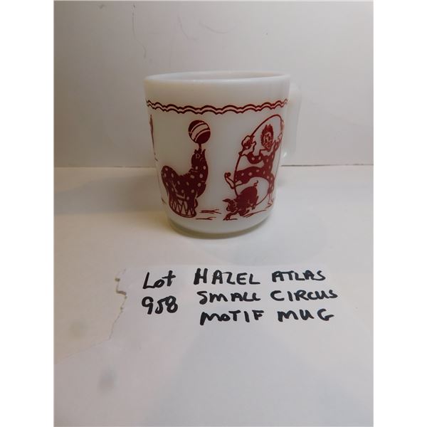 HAZEL ATLAS SMALL CIRCUS MOTIF MUG