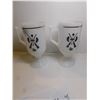 Image 2 : 2 D-HANDLE, CURLING MOTIF IRISH COFFEE PEDESTAL MUGS