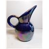 Image 2 : IRRIDESCENT COBALT BLUE LUSTRE, PITCHER VASE, MADE IN ENGLAND