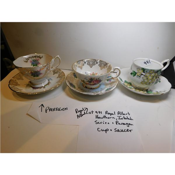 ROYAL ALBERT, AND PARAGON, CUPS AND SAUCERS