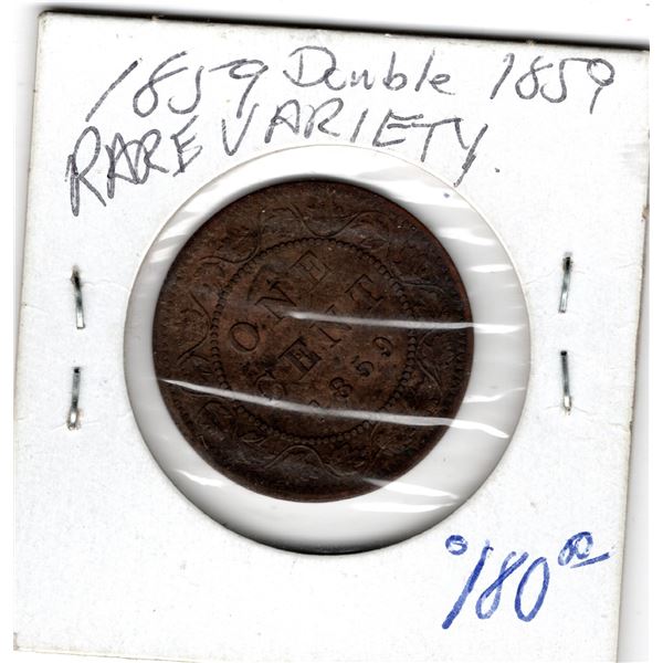 1859 1 CENT DOUBLING VARIETY, RARE