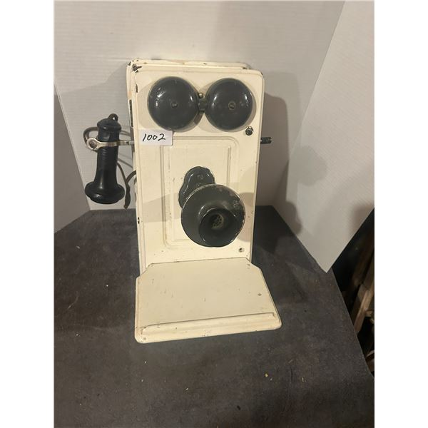 Long box oak telephone-complete