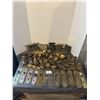 Image 1 : suit case of vintage door knobs, back plates and locks-over 50 pcs