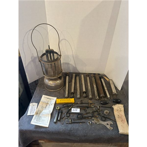 Coleman lot- lamp, 9 pumps, wick generators etc